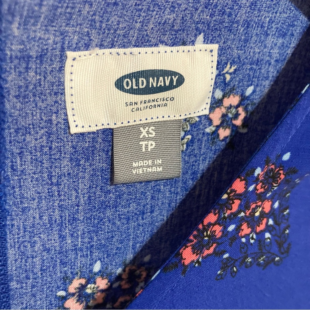 Blue Floral Mini Dress Old Navy Size XS - Picture 2 of 7